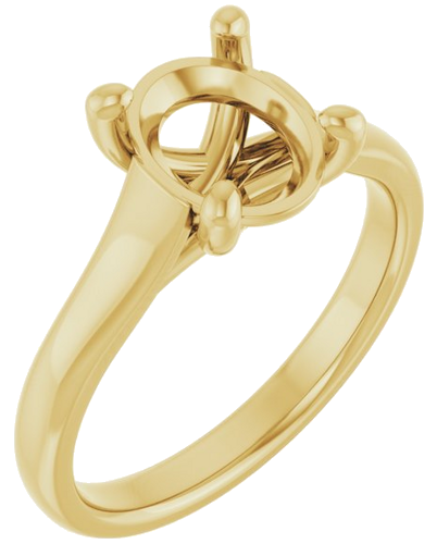 14K Yellow 9x7 mm Oval Solitaire Engagement Ring Mounting (1)