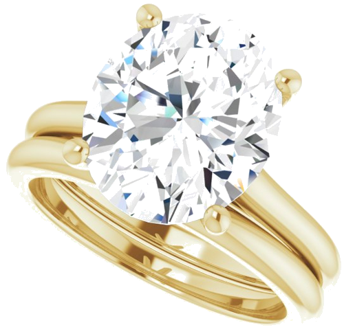 14K Yellow 12x10 mm Oval Solitaire Engagement Ring Mounting (10)