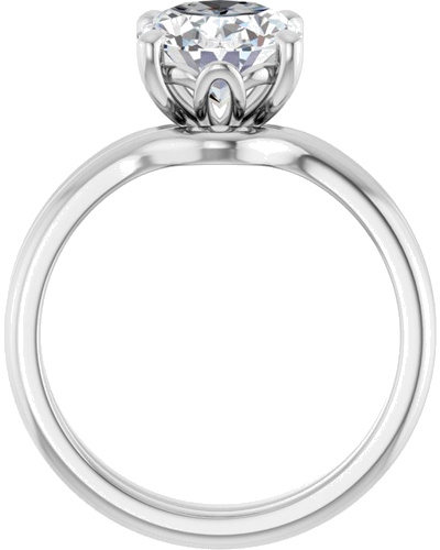 Sužadėtuvių Žiedas „Solitaire“ 585 Baltojo Aukso Oval 10mm x 8mm (7)