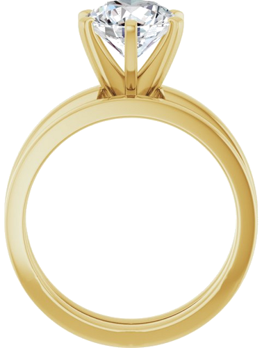 Sužadėtuvių Žiedas „Solitaire“ 585 Geltonojo Aukso Round 8mm (7)