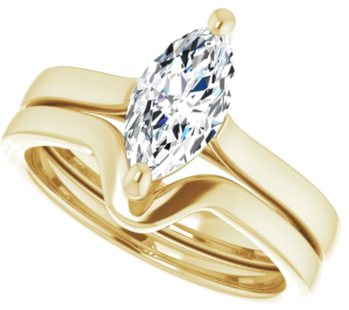 Sužadėtuvių Žiedas „Solitaire“ 585 Geltonojo Aukso Marquise 10mm x 5mm (10)