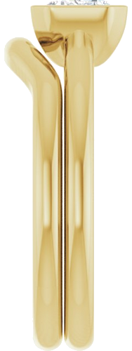 Sužadėtuvių Žiedas „Half Bezel Solitaire“ 585 Geltonojo Aukso Emerald 7mm x 5mm (6)