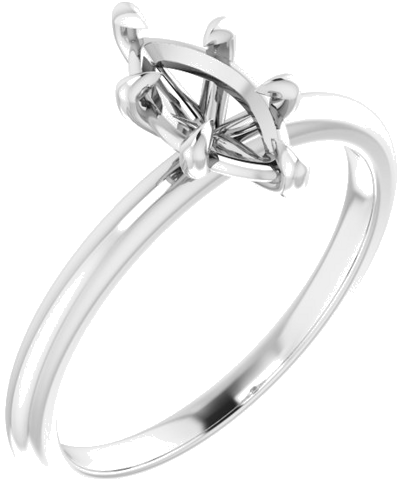 14K White 9x4.5 mm Marquise Solitaire Engagement Ring Mounting (1)