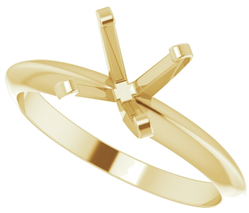 14K Yellow 6.0-6.6 mm Round 4-Prong Solitaire Engagement Mounting (5)