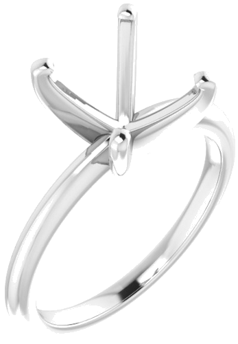 14K White  11x9 mm Oval Solitaire Engagement Ring Mounting (1)