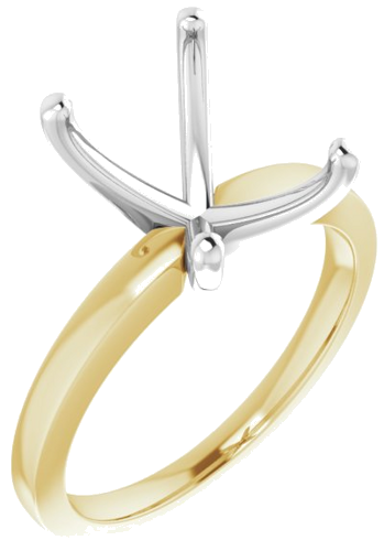 Sužadėtuvių Žiedas „Solitaire“ 585 Baltojo Ir Geltonojo Aukso Emerald 10mm x 8mm (1)