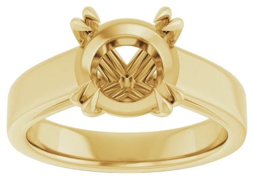 14K Yellow 9 mm Round Engagement Ring Mounting (3)