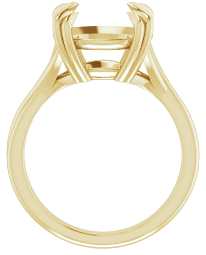 14K Yellow 12 mm Round Solitaire Engagement Ring Mounting (2)