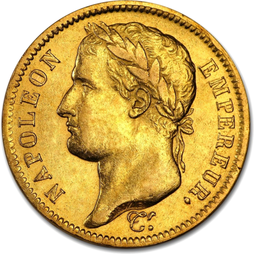 40 Frankų Napoleonas Bonapartas (1809-1813) Auksinė moneta Prancūzijos Imperija (1)