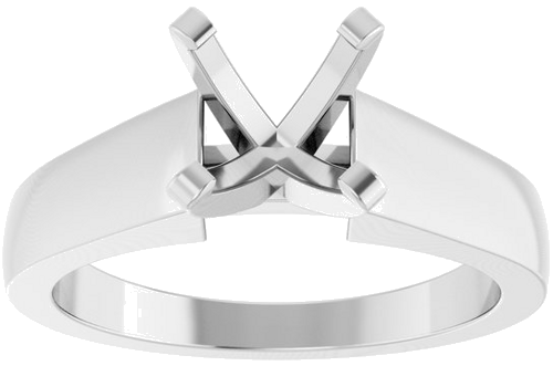 14K White 7.4 mm Round Solitaire Engagement Ring Mounting (3)