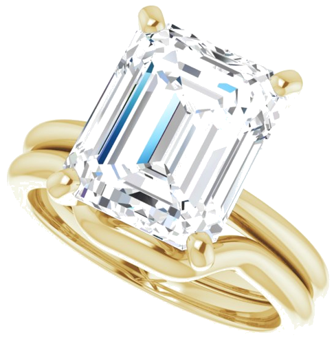 14K Yellow  11x9 mm Emerald Solitaire Engagement Ring Mounting (10)