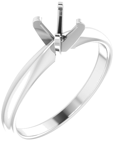 14K White 5.0-5.3 mm Round Solitaire Engagement Ring Mounting (1)