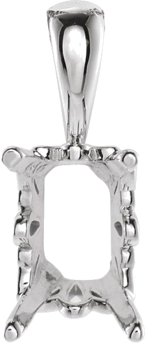 Pakabukas „Emerald Scroll Setting®“ 585 Baltojo Aukso Emerald 7mm x 5mm (1)