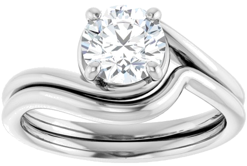 14K White 6.5 mm Round Engagement Ring Mounting (8)
