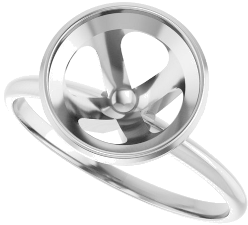 14K White 9 mm Round Solitaire Engagement Ring Mounting (5)