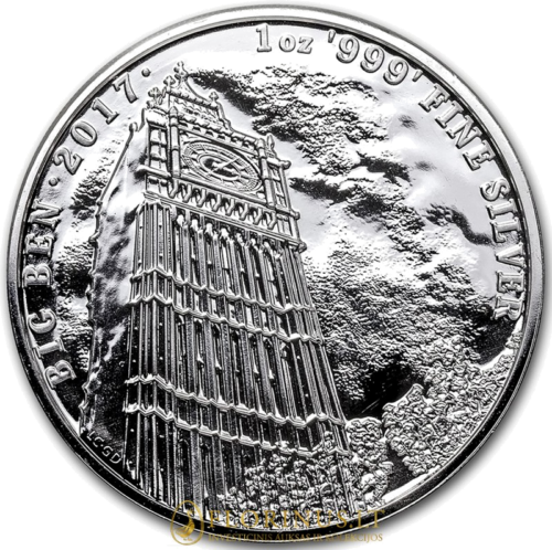 2017 Big Benas, Didžioji britanija, 1 oz sidabrinė moneta (1)