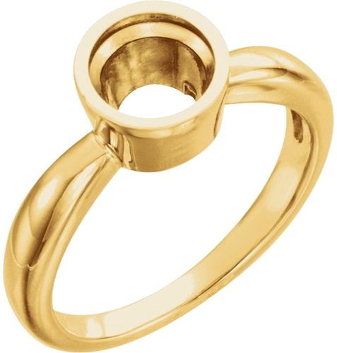 14K Yellow 5.2 mm Round Bezel-Set Solitaire Engagement Ring Mounting (1)
