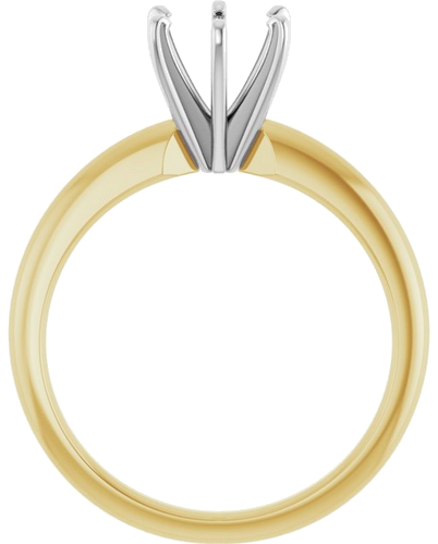 Sužadėtuvių Žiedas „Solitaire“ 585 Baltojo Ir Geltonojo Aukso Round 6mm x 6.6mm (2)