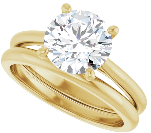 14K Yellow 8.2 mm Round Solitaire Engagement Ring Mounting (10)