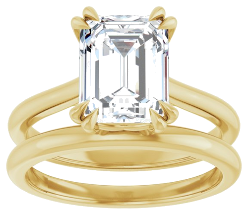 Sužadėtuvių Žiedas „Solitaire“ 585 Geltonojo Aukso Emerald 9mm x 7mm (8)