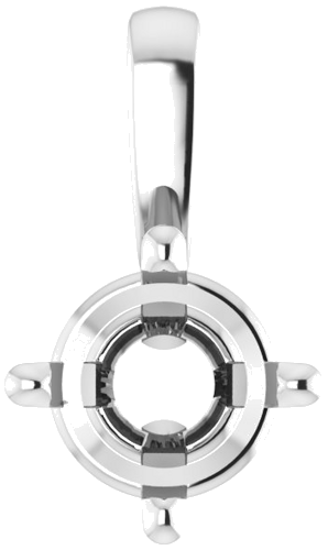 Pakabukas „Solitaire“ 585 Baltojo Aukso Round 5mm (1)