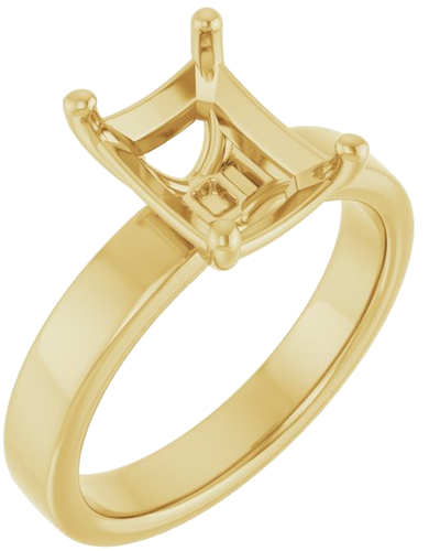 14K Yellow 9x7 mm Emerald Solitaire Engagement Ring Mounting (1)