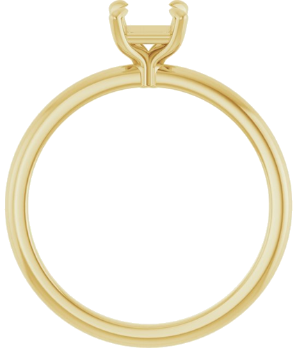 14K Yellow  4.5x4.5 mm Square Solitaire Engagement Ring Mounting (2)