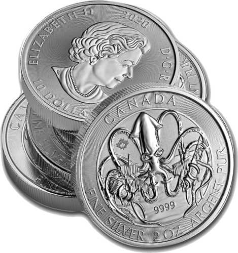 2 oz Šiaurės Krakenas 2020 Kanada sidabrinė moneta (1)