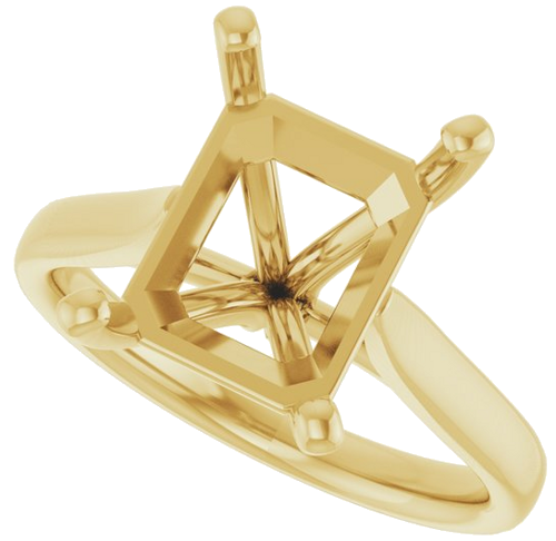 Sužadėtuvių Žiedas 18k yellow gold Emerald 11mm x 9mm (5)