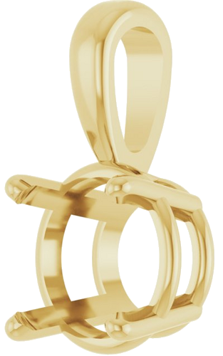 18K Yellow 7.5 mm Round 4-Prong Pendant Mounting (2)