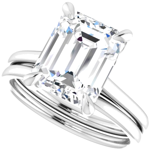 Platinum  10x8 mm Emerald Solitaire Engagement Ring Mounting (10)