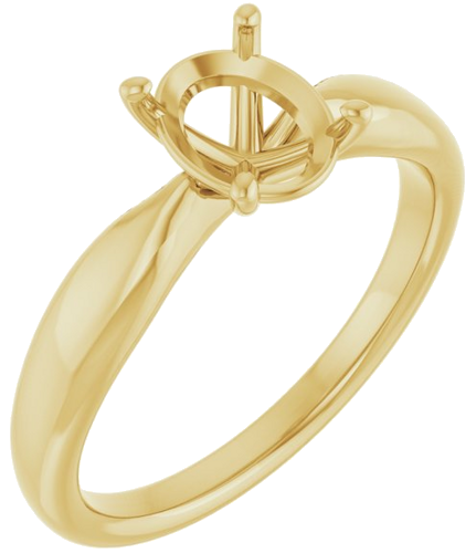 Sužadėtuvių Žiedas „Solitaire“ 585 Geltonojo Aukso Oval 8mm x 6mm (1)