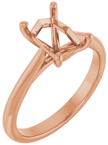 Sužadėtuvių Žiedas „Solitaire“ 750 Rožinis Aukso Emerald 8mm x 6mm (1)