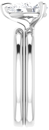 14K White  9x6 mm Pear Solitaire Engagement Ring Mounting (9)