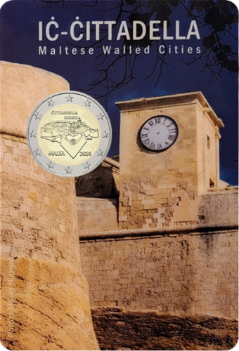 2024 Malta Citadele 2 eiro monēta BU kartē (3)