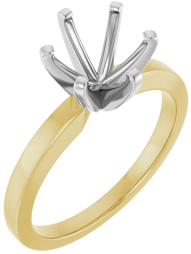 Sužadėtuvių Žiedas „Solitaire“ 585 Baltojo Ir Geltonojo Aukso Round 8mm (1)