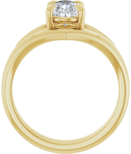 14K Yellow 9x6 mm Pear Solitaire Engagement Ring Mounting (7)