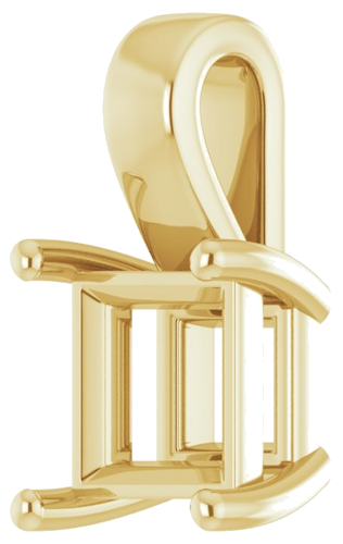 14K Yellow 7 mm Square Pendant Mounting (2)