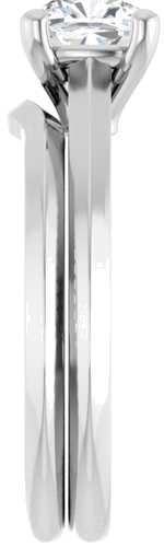 14K White 6 mm Cushion Solitaire Engagement Ring Mounting (9)