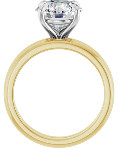 14K Yellow White 9 mm Round Solitaire Engagement Ring Mounting (7)