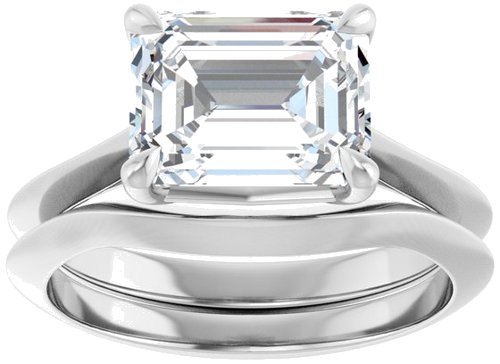 Sužadėtuvių Žiedas „Solitaire“ 950 Platinos Emerald 9mm x 7mm (4)