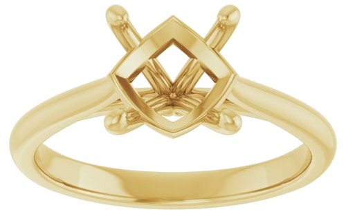 14K Yellow 8.2 mm Round Solitaire Engagement Ring Mounting (3)
