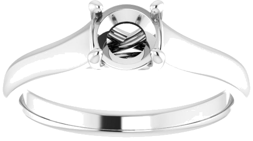 14K White 5.5 mm Round Solitaire Engagement Ring Mounting (3)