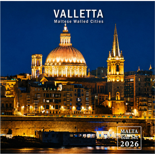 2026 Malta Valletas cietoksnis UNC eiro monētu komplekts (3)