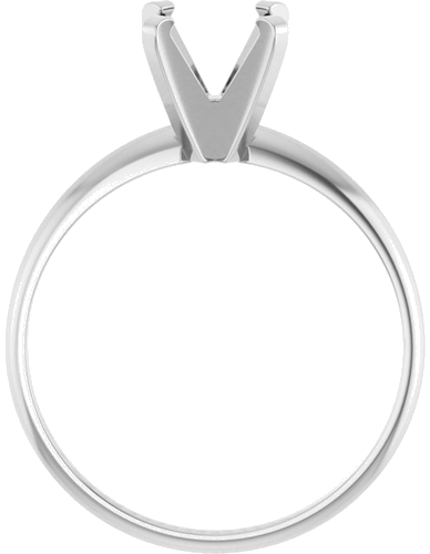 14K White 5 x 5 mm Square Ultra-Lightweight Solitaire Engagement Ring Mounting (2)