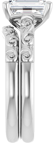 10K White 8x6 mm Emerald Solitaire Engagement Ring Mounting (9)