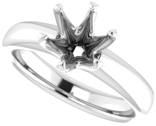 Platinum 7.4 mm Round Engagement Ring Mounting (5)