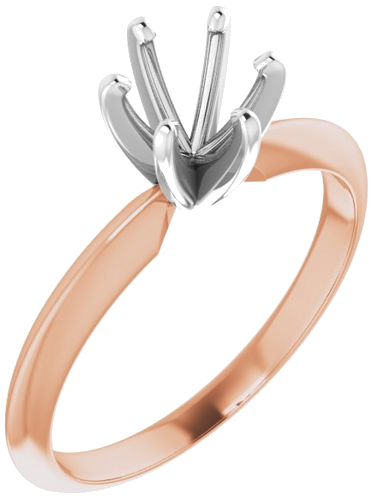 Sužadėtuvių Žiedas „Light Solitaire“ 585 Baltojo Ir Rožinis Aukso Round 5.4mm x 5.7mm (1)