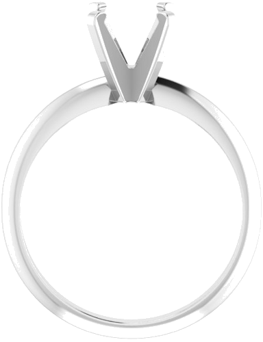 14K White 6.0-6.6 mm Round 4-Prong Solitaire Engagement Mounting (2)