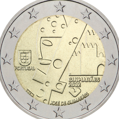 2012 Португалия Гимарайнш - Культурная столица Европы монета 2 евро (2)